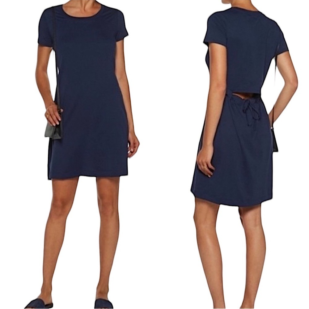 Theory Navy Blue Short Sleeve Mini Dress